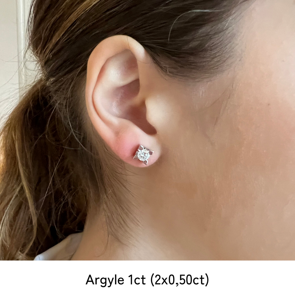 
                  
                    Boucles d'oreilles dormeuses Argyle avec diamants synthétiques
                  
                
